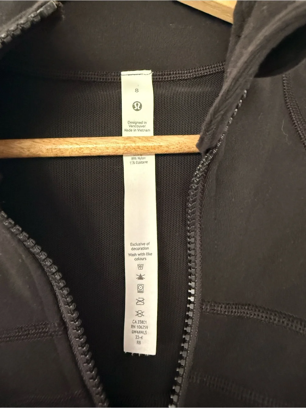 Women’s black Lululemon zip up jacket